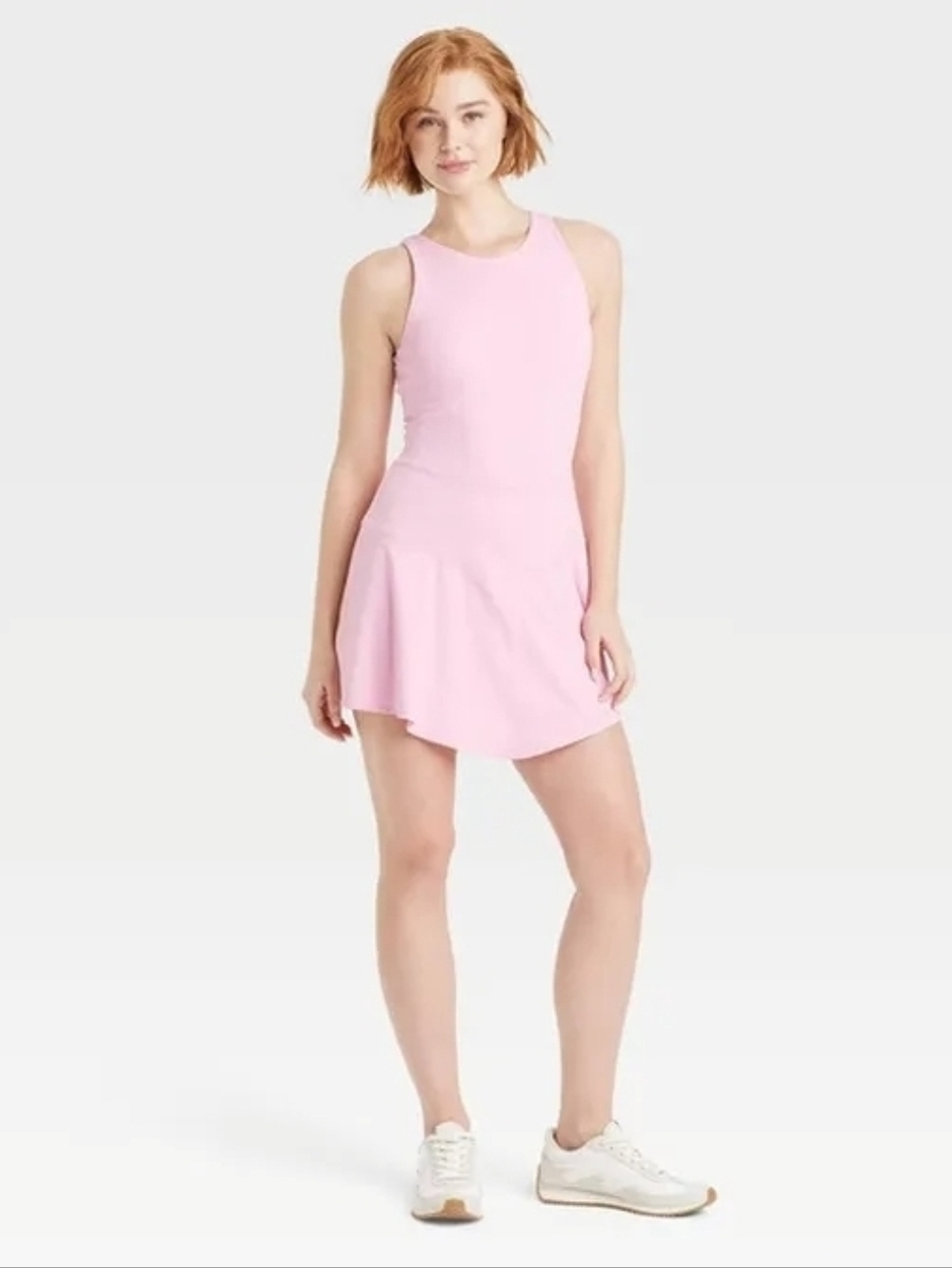 JoyLab Women's Scallop Detail High Neck Active Dress, PinkSize XXL